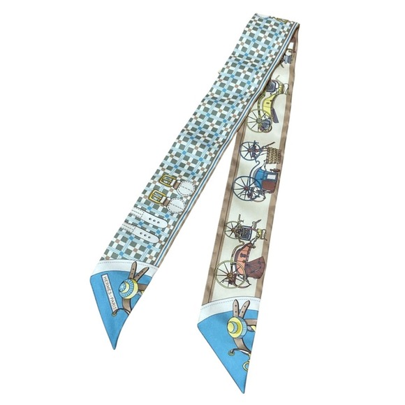 HERMES Blue Silk Scarf